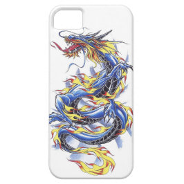 Cool Oriental Blue Dragon tatttoo Case-Mate iPhone Case