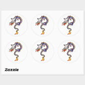 Cool Oriental Blue Water Dragon stijl sticker (Vel)