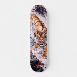 Cool oriental chinese sumi-e tijgerschilderkunst persoonlijk skateboard