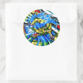 Cool Oriental Dragon tattoo Ronde Sticker (Tas)