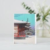 Cool oriental Hasui Kawase japanese winterdorp Briefkaart (Staand voorkant)