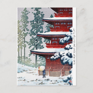 Cool oriental Hasui Kawase Winter-landkunst Briefkaart