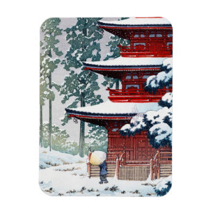 Cool oriental Hasui Kawase Winter-landkunst Magneet