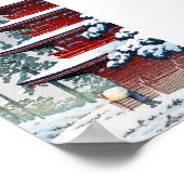 Cool oriental Hasui Kawase Winter scenery art Poster (Hoek)