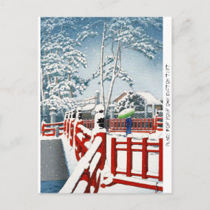 Cool oriental Hasui Kawase winterlandkunst Briefkaart