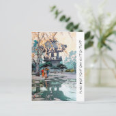 Cool oriental Hiroshi Yoshida Japanse shrine art Briefkaart (Staand voorkant)