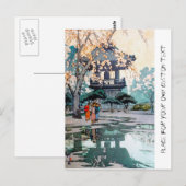 Cool oriental Hiroshi Yoshida Japanse shrine art Briefkaart (Voorkant / Achterkant)