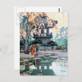 Cool oriental Hiroshi Yoshida Japanse shrine art Briefkaart (Voorkant / Achterkant)