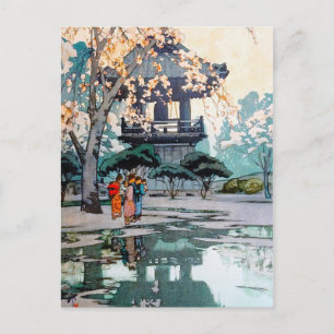 Cool oriental Hiroshi Yoshida Japanse shrine art Briefkaart