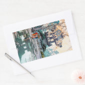 Cool oriental Hiroshi Yoshida Japanse shrine art Rechthoekige Sticker (Envelop)