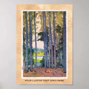 Cool oriental japan Yoshida Bamboo Forest art Poster