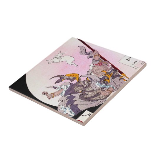 Cool oriental japanese aap God art Tegeltje (Zijkant)