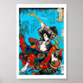 Cool oriental japanese Ancient Samurai Warrior Jo Poster (Voorkant)