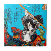 Cool oriental japanese Ancient Samurai Warrior Jo Tegeltje (Voorkant)