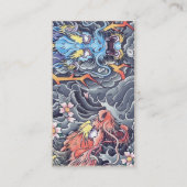 Cool oriental japanese draak god tattoo visitekaartje (Achterkant)