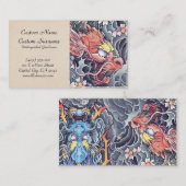 Cool oriental japanese draak god tattoo visitekaartje (Voorkant / Achterkant)