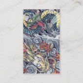 Cool oriental japanese draak god tattoo visitekaartje (Achterkant)