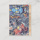 Cool oriental japanese draak god tattoo visitekaartje (Achterkant)