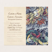 Cool oriental japanese draak tattoo storm kunst visitekaartje (Buitenkant ongevouwen)