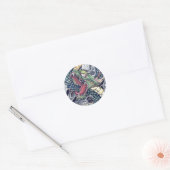 Cool oriental japanese draak tattoo storm ronde sticker (Envelop)