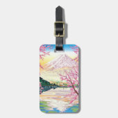 Cool oriental japanese Fuji spring cherry tree art Bagagelabel (Voorkant verticaal)