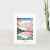 Cool oriental japanese Fuji spring cherry tree art Kaart (Achterkant)
