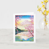Cool oriental japanese Fuji spring cherry tree art Kaart (Gele Bloem)
