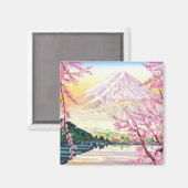 Cool oriental japanese Fuji spring cherry tree art Magneet (Voorkant / Achterkant)