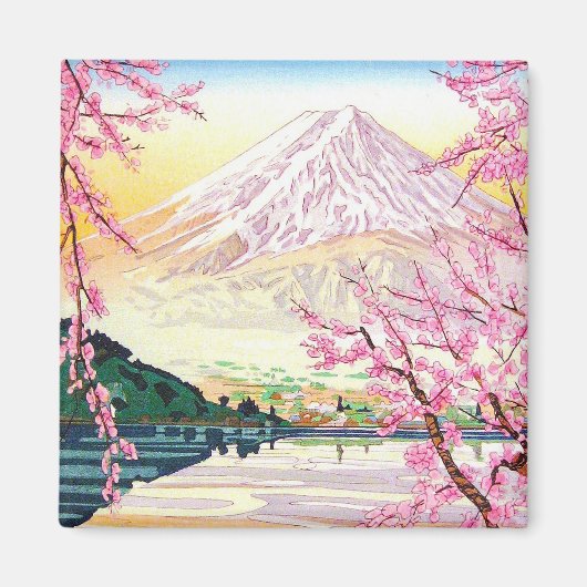 Cool oriental japanese Fuji spring cherry tree art Magneet (Voorkant)