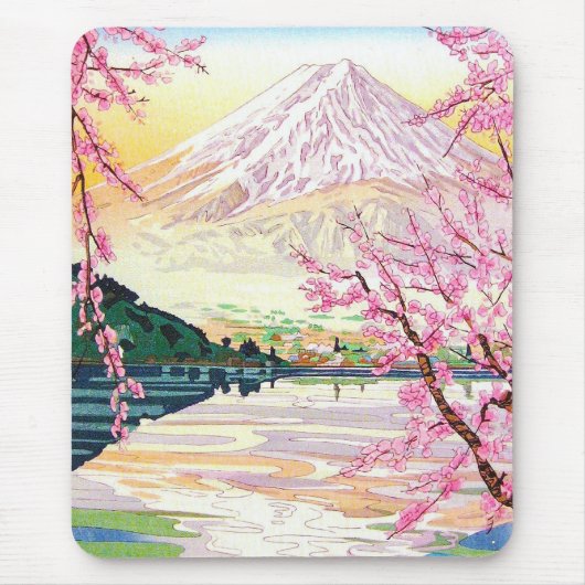 Cool oriental japanese Fuji spring cherry tree art Muismat (Voorkant)