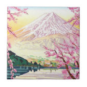 Cool oriental japanese Fuji spring cherry tree art Tegeltje (Voorkant)