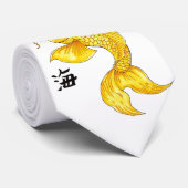 Cool Oriental Japanese Gold Koi Fish Carp tattoo Stropdas (Opgerold)