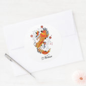 Cool Oriental Japanese Gold Lucky Koi Carp Ronde Sticker (Envelop)
