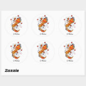 Cool Oriental Japanese Gold Lucky Koi Carp Ronde Sticker (Vel)