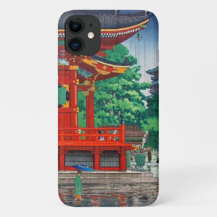 Cool oriental japanese hasui Kawase shrine in rain Case-Mate iPhone Case
