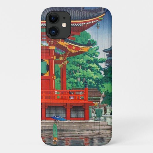 Cool oriental japanese hasui Kawase shrine in rain Case-Mate iPhone Case (Achterkant)