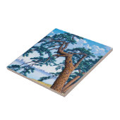 Cool oriental japanese Hasui Kawase tree art Tegeltje (Zijkant)