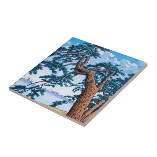 Cool oriental japanese Hasui Kawase tree art Tegeltje (Zijkant)
