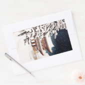 Cool oriental japanese Hasui Kawase winter Rechthoekige Sticker (Envelop)