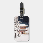 Cool oriental japanese Hasui Kawase winter scenery Bagagelabel (Voorkant verticaal)