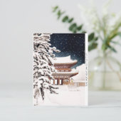 Cool oriental japanese Hasui Kawase winter scenery Briefkaart (Staand voorkant)
