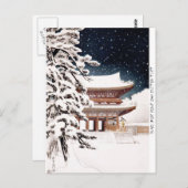 Cool oriental japanese Hasui Kawase winter scenery Briefkaart (Voorkant / Achterkant)
