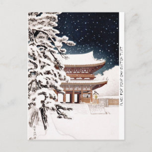 Cool oriental japanese Hasui Kawase winter scenery Briefkaart