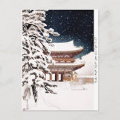 Cool oriental japanese Hasui Kawase winter scenery Briefkaart (Voorkant)