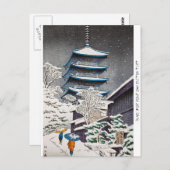 Cool oriental japanese Hasui Kawase winter scenery Briefkaart (Voorkant / Achterkant)