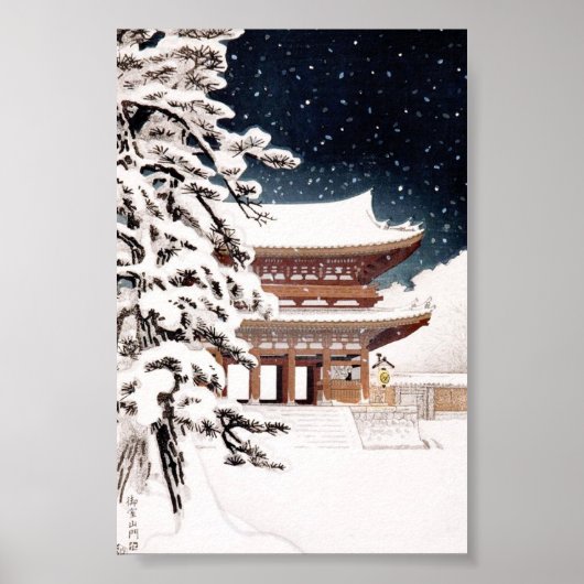 Cool oriental japanese Hasui Kawase winter scenery Poster (Voorkant)