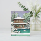 Cool oriental japanese Hasui Kawase winterscène Briefkaart (Staand voorkant)