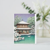 Cool oriental japanese Hasui Kawase winterscène Briefkaart (Staand voorkant)