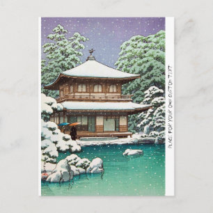 Cool oriental japanese Hasui Kawase winterscène Briefkaart