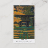 Cool oriental japanese herfstboshrine gate visitekaartje (Achterkant)
